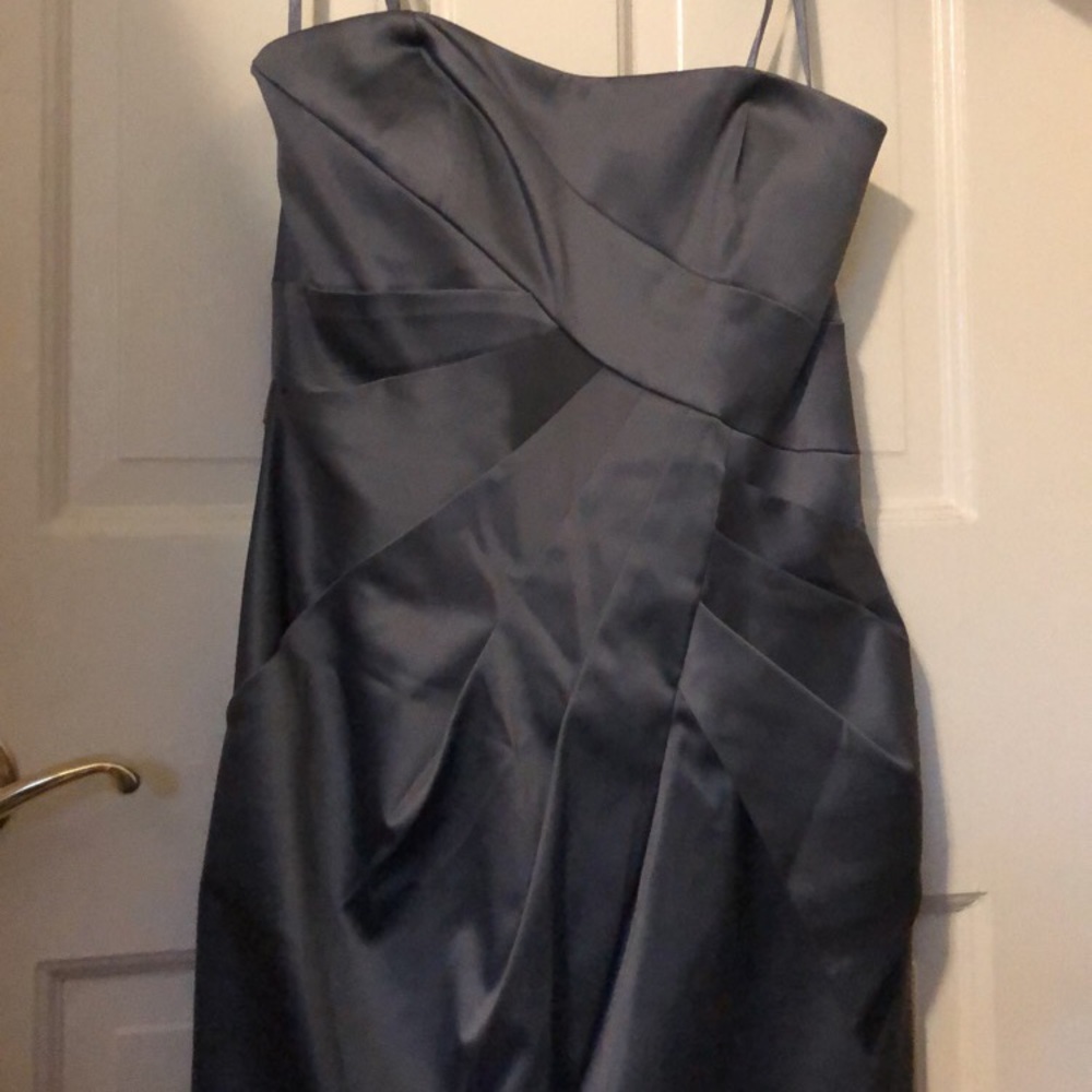 Max & Cleo Origami Silver Strapless Dress